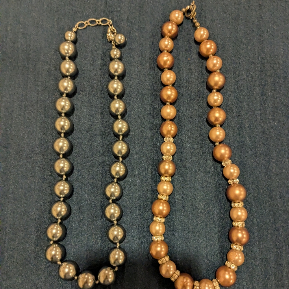 Elegant Gold and Silver Beaded Necklace Set